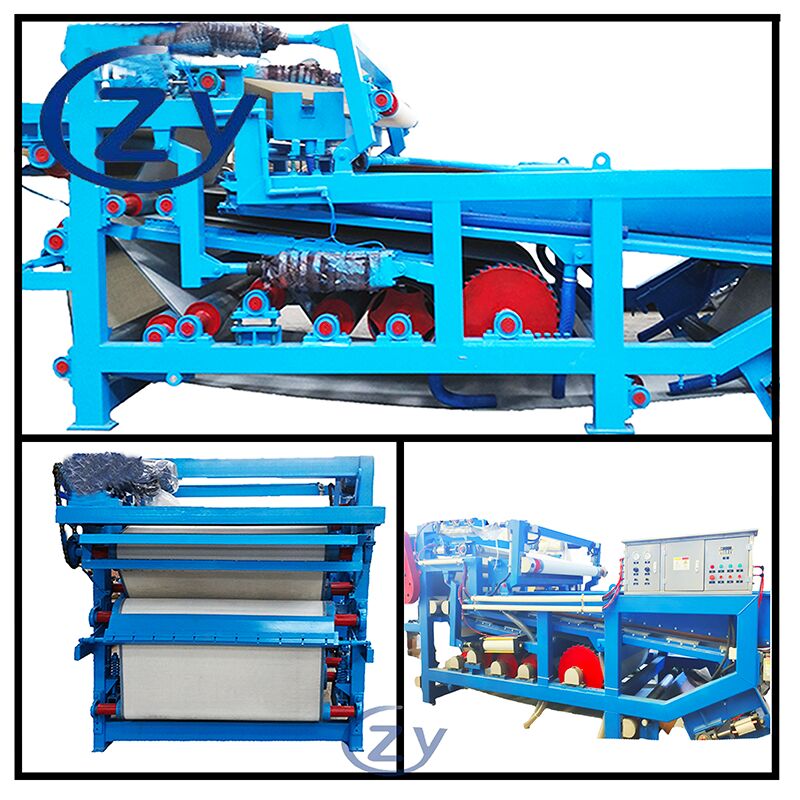Filtre déshydrateur à bande en fonctionnement continu pour la déshydratation de fibres de manioc dans la production d'amidon